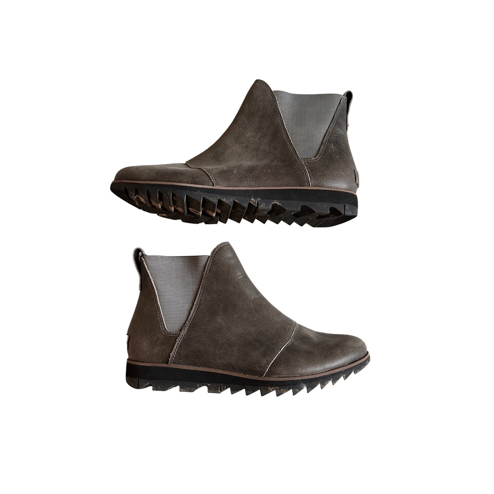 Sorel Harlow Chelsea Boot Womens 8.5 Quarry Gray Rainboot Waterproof Leather - Picture 3 of 7